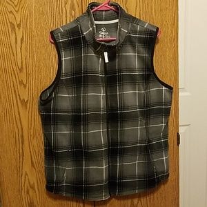 Fleece vest. Black, grey, white. XL. Athleisure